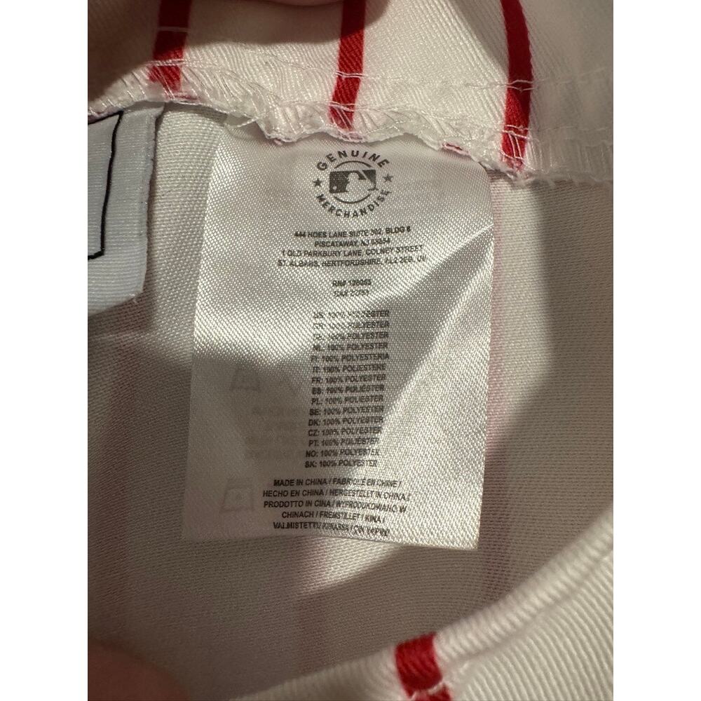 FOCO Philadelphia Phillies Men’s Pinstripe Bib Overalls White Red MLB Size S - Picture 10 of 13